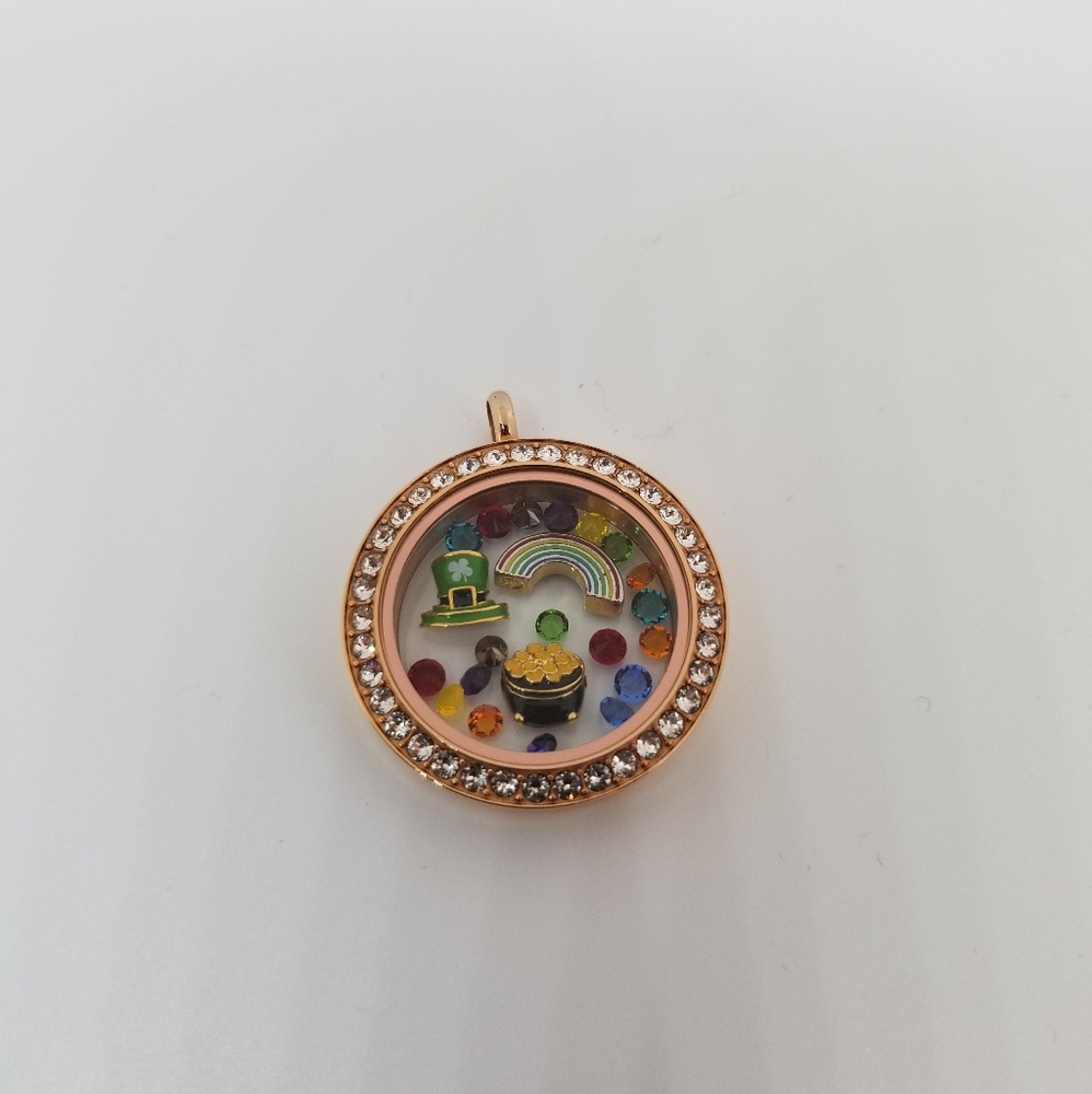Origami owl St. Patricks  Day locket set (NEW)